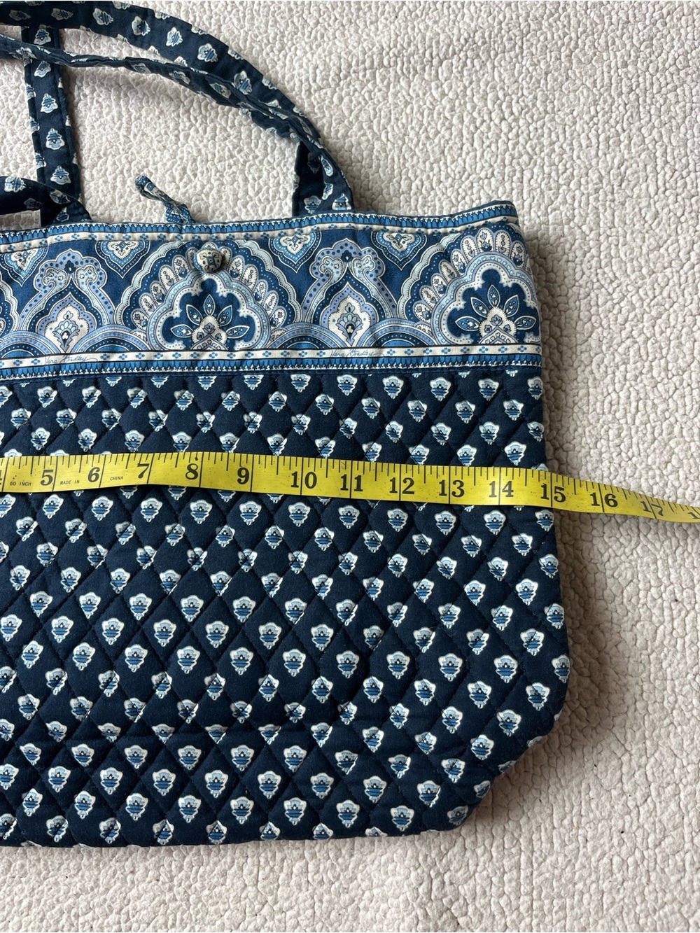 VERA BRADLEY BLUE PAISLEY SHOULDER TOTE BAG - Picture 5 of 6